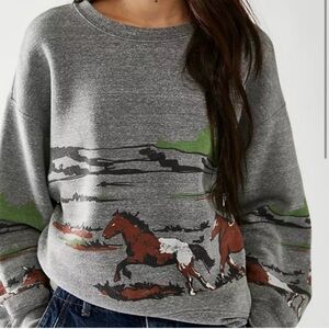 Free People Daydrwamer horse sweatshirt size xs